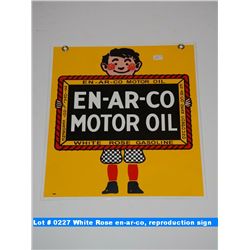 White Rose en-ar-co motor oil, enamel reproduction sign