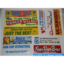 10 x Bumper stickers