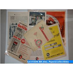 BA misc. Papers/collectibles