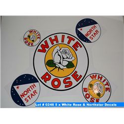 5 x White Rose & Northstar Decals