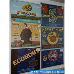 6 x Apple Box decals