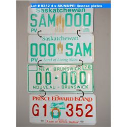 4 x SK/NB/PEI license plates
