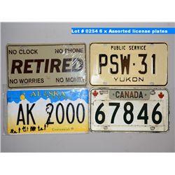 6 x Assorted license plates
