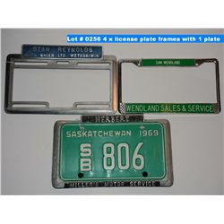 4 x license plate frames with 1 plate