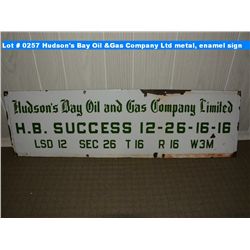Hudson's Bay Oil and Gas Company Limited metal, enamel sign