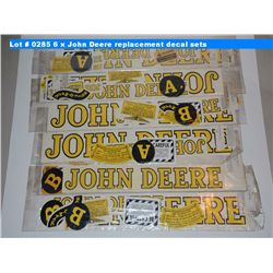 6 x John Deere replacement decal sets