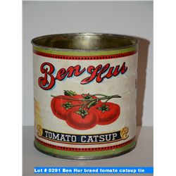 Ben Hur brand tomato catsup tin