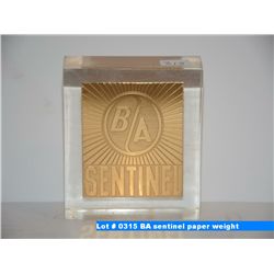 BA sentinel paper weight