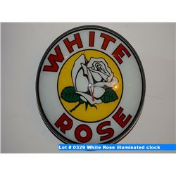 White Rose illuminated clock