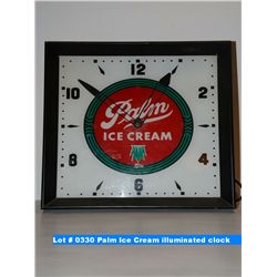 Palm Ice Cream illuminated clock