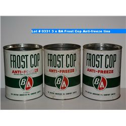 3 x BA Frost Cop Anti-freeze tins