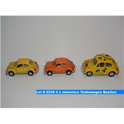 3 x miniature Volkswagen Beetles