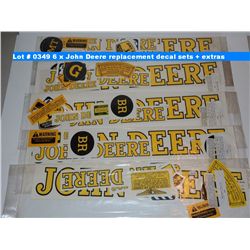 6 x John Deere replacement decal sets + extras