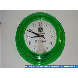 John Deere illuminated wall clock