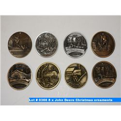 8 x John Deere Christmas ornaments