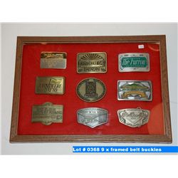 9 x framed belt buckles