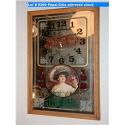 Pepsi-Cola mirrored clock