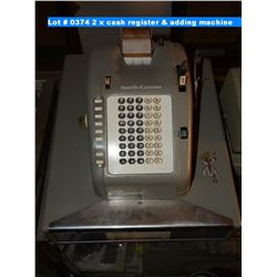 2 x vintage cash register and adding machine