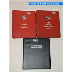 3 x BA minibinder handbook, and guide, accounts receivable minibinder