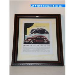 2 x framed car ads