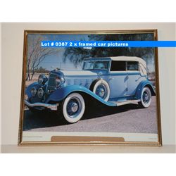 2 x framed car pictures