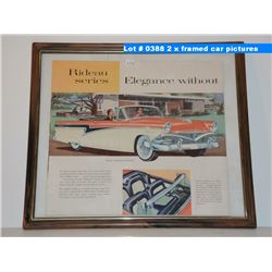 2 x framed car pictures
