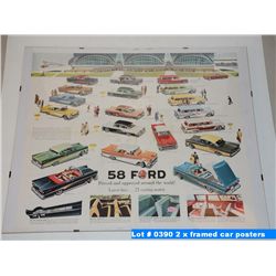 2 x framed car posters
