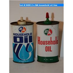 2 x BA household oil tins