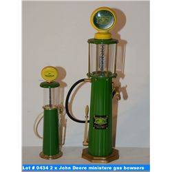 2 x John Deere miniature gas bowsers