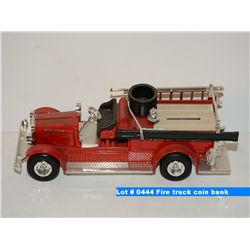 Fire truck coin bank