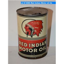 Red Indian Motor oil tin