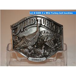 4 x Wild Turkey belt buckles