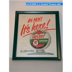 2 x framed Texaco ads