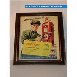 2 x framed Texaco ads