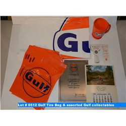 Gulf Tire Bag & assorted Gulf collectables
