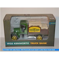 Ertl John Deere 1925 Kenworth truck bank & John Deere truck bank