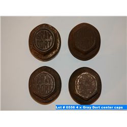 4 x Gray Dort center caps