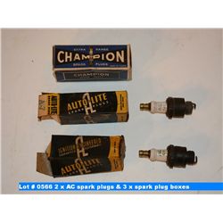 2 x AC spark plugs & 3 x spark plug boxes