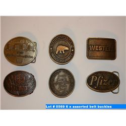 6 x assorted belt buckles