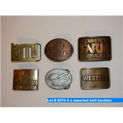 6 x assorted belt buckles