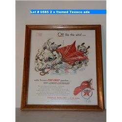2 x framed Texaco ads