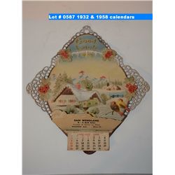 1932 & 1958 calendars