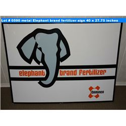 metal Elephant brand fertilizer sign 40 x 27.75 inches