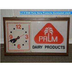 Palm Dairy Products illuminated clock