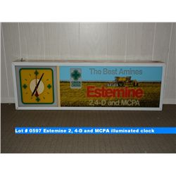 Estemine 2, 4-D and MCPA illuminated clock
