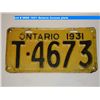 Image 1 : 1931 Ontario license plate