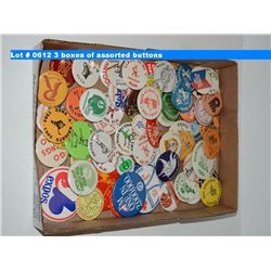 3 boxes of assorted buttons