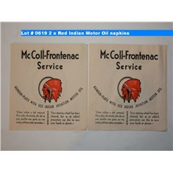 2 x Red Indian Motor Oil napkins