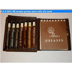 BA sample grease pack with info book