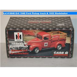 Ertl 1940 Ford Pickup truck, case, and 1922 Studebaker Big Six Pickup, Canadian Tire